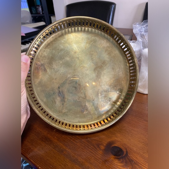 Vintage Set of 6 Brass shot cups Cordials w/ Tray Silver Lined, India - W/ box - Picture 6 of 13